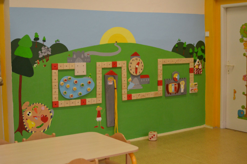 MŠ Mnišská Opava - návrh stěny učebny