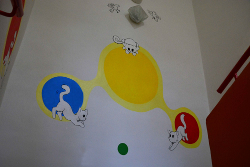 MŠ Sedmikrásky Opava jesličky Čajkovského - výmalba chodby